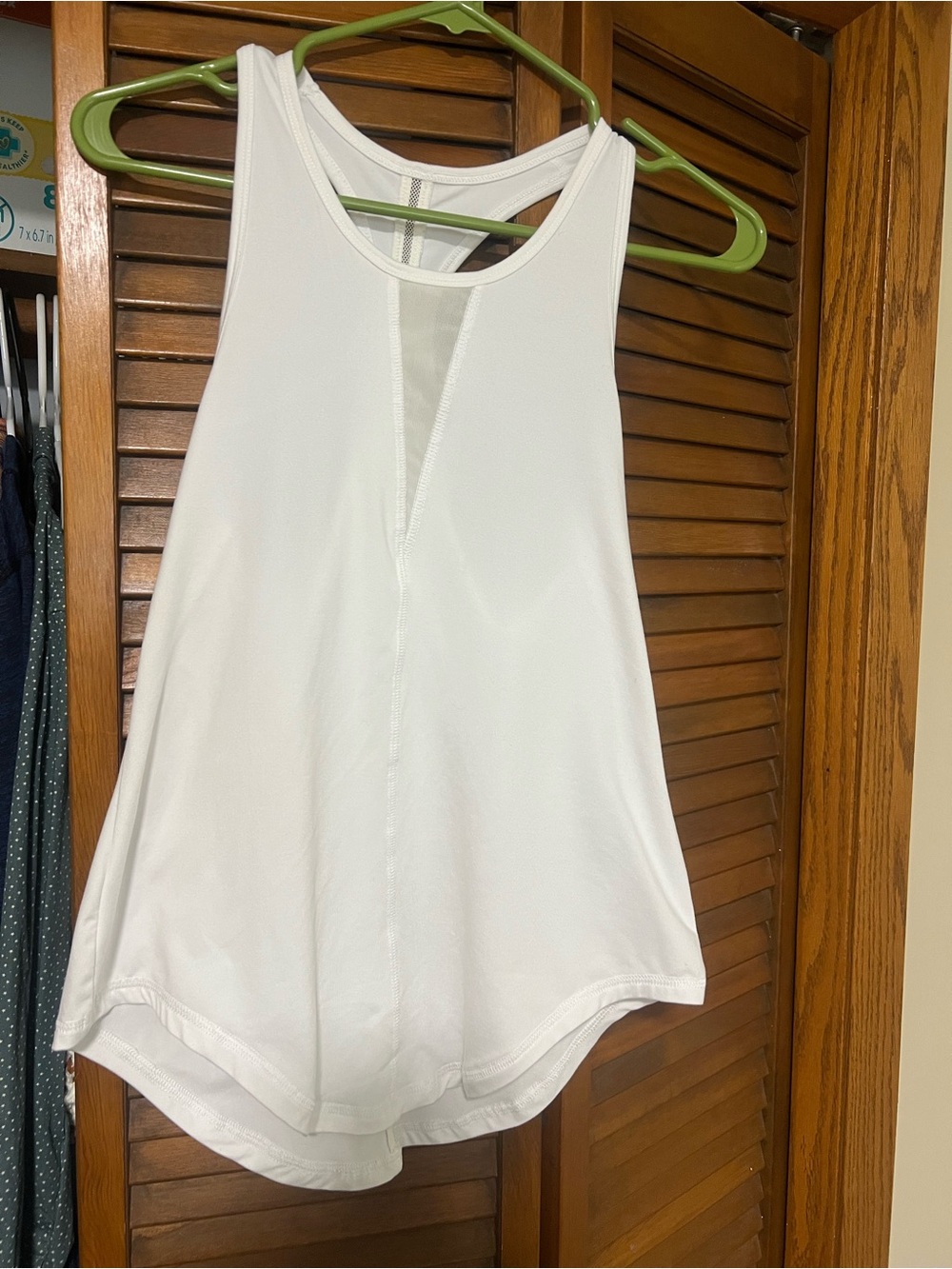 Zyia Active White Racerback Tank Top with Front Mesh Inset